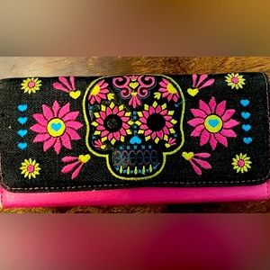 Loungefly sugar skull trifold wallet